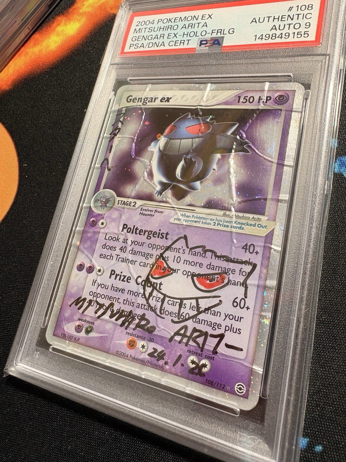 Pokemon Card Gengar Ex 108/112 - Mitsuhiro Arita Signed PSA Auto 9 mosaic style – Photo 2