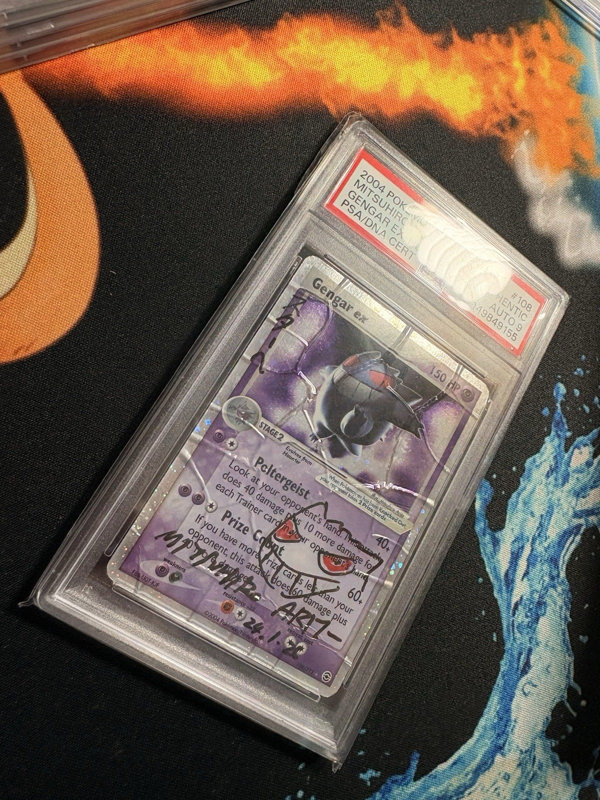 Pokemon Card Gengar Ex 108/112 - Mitsuhiro Arita Signed PSA Auto 9 mosaic style – Photo 3